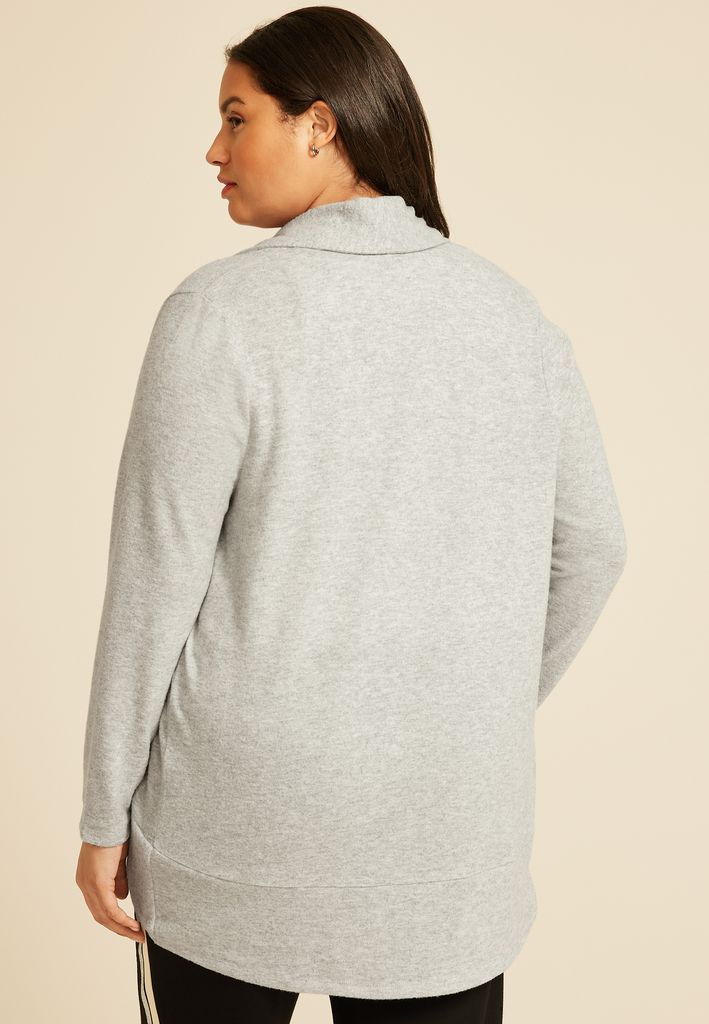 Plus Size Hacci Shawl Collar Cardigan - Image 2