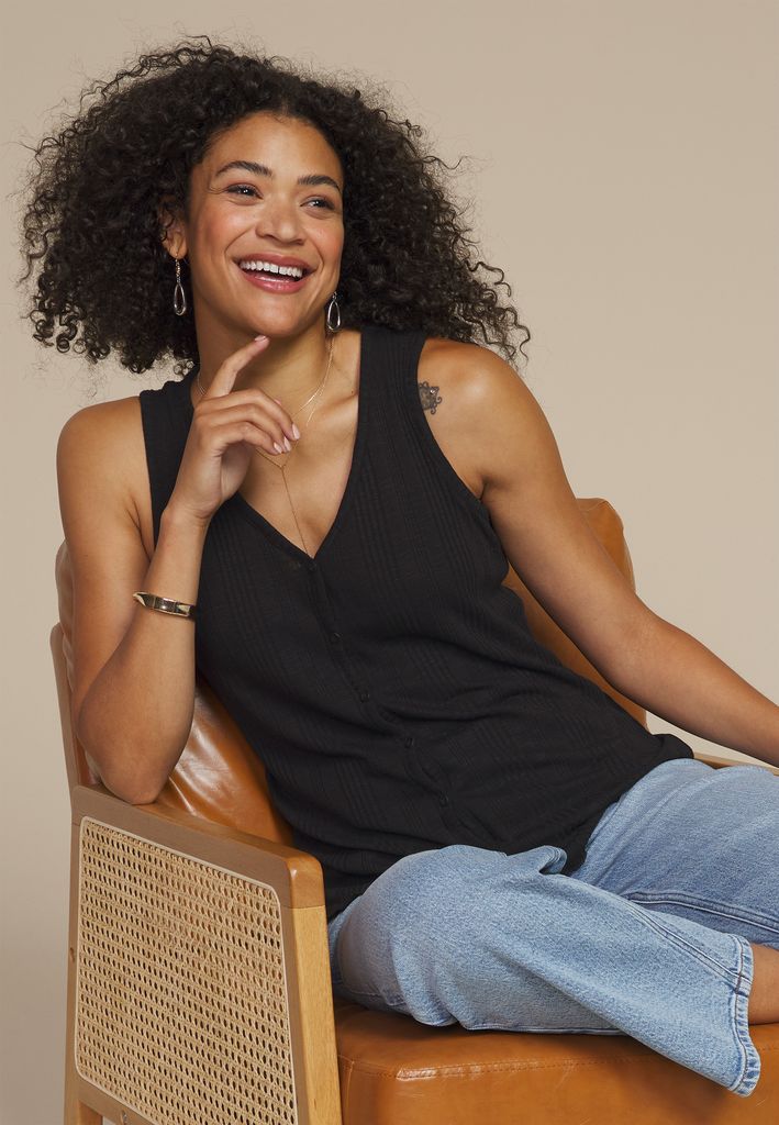 Variegated Button Front Tank Top - Image 3
