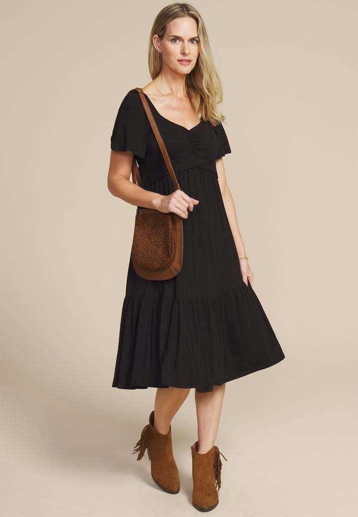 24/7 Flutter Sleeve Midi Dress - Image 3