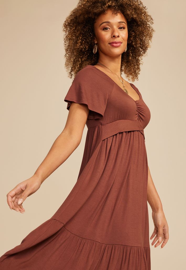 24/7 Flutter Sleeve Midi Dress - Image 3