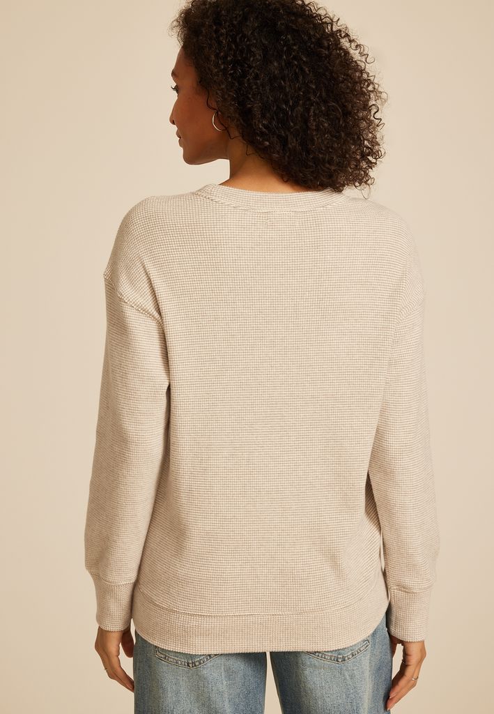 Brushed Waffle Tunic Sweatshirt - Image 2
