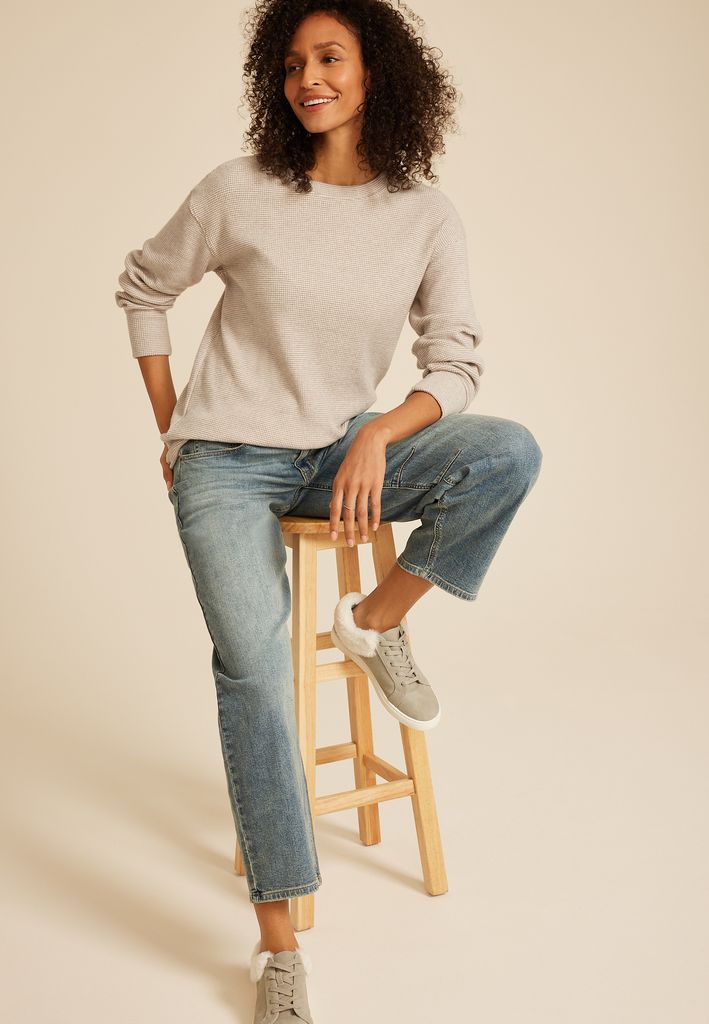 Brushed Waffle Tunic Sweatshirt - Image 3