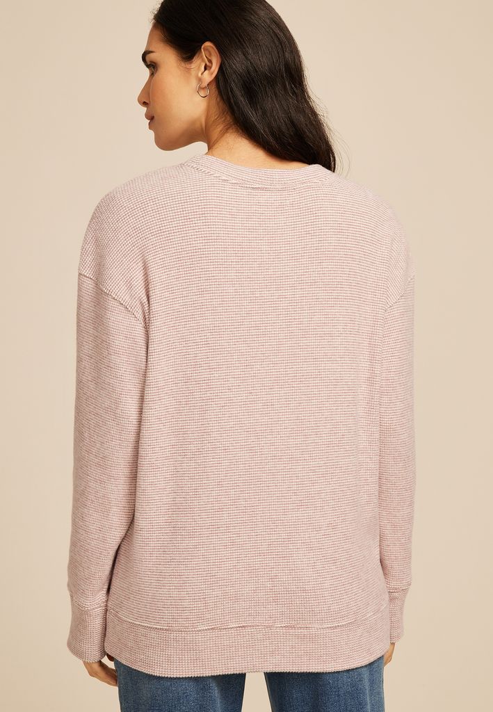 Brushed Waffle Tunic Sweatshirt - Image 2
