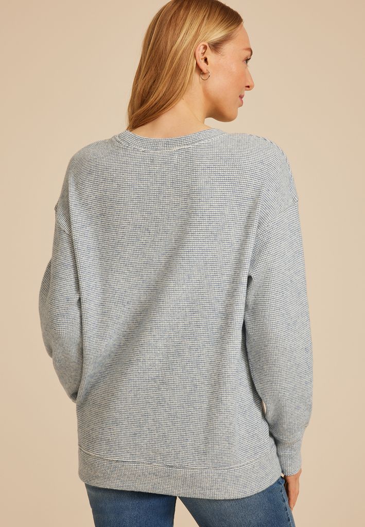 Brushed Waffle Tunic Sweatshirt - Image 2