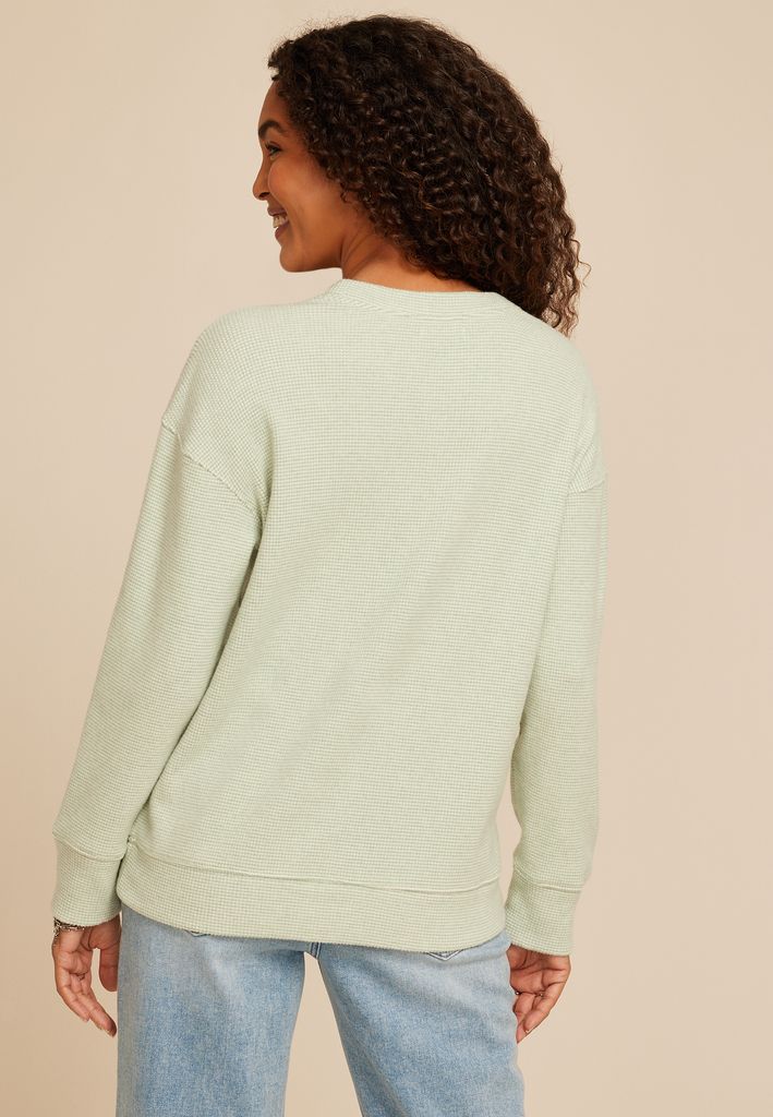 Brushed Waffle Tunic Sweatshirt - Image 2