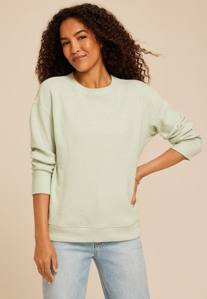 Brushed Waffle Tunic Sweatshirt - Image 3