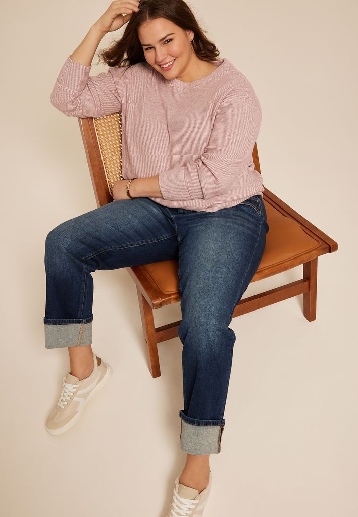 Plus Size Brushed Waffle Tunic Sweatshirt - Image 3