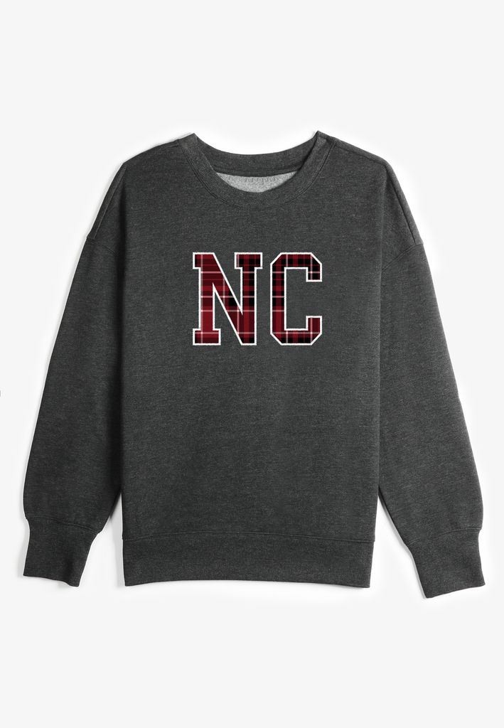 State Plaid Crew Neck Sweatshirt