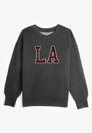 State Plaid Crew Neck Sweatshirt