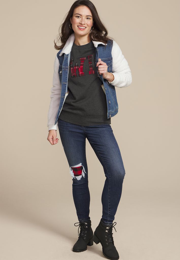 State Plaid Crew Neck Sweatshirt - Image 3
