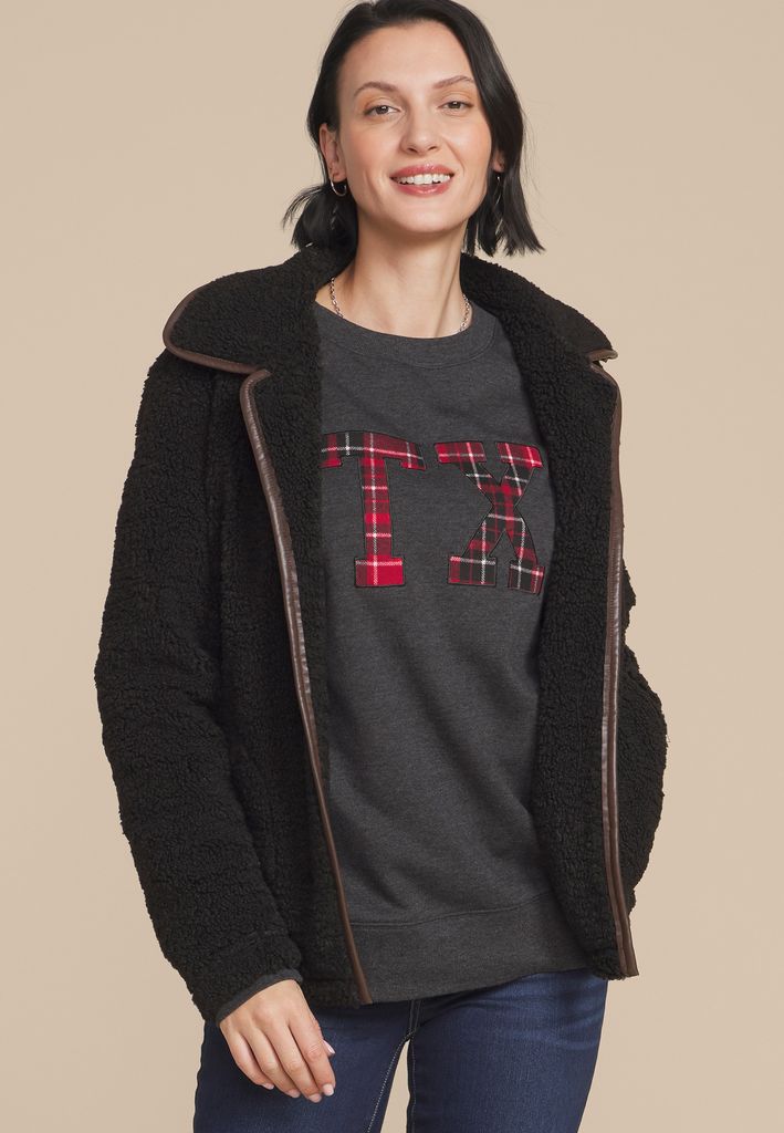Plus Size State Plaid Crew Neck Sweatshirt - Image 3