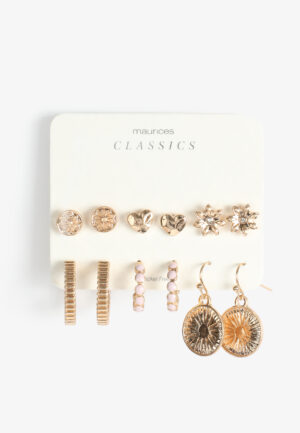 6 Pack Gold Earring Set