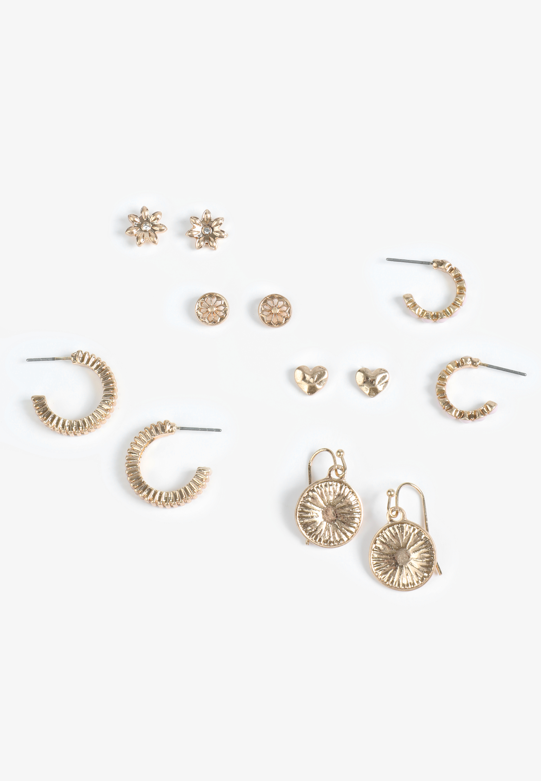 6 Pack Gold Earring Set - Image 2