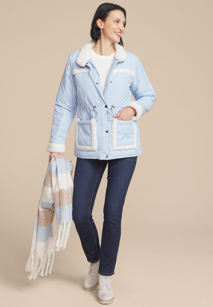 Sherpa Trim Puffer Jacket - Image 3