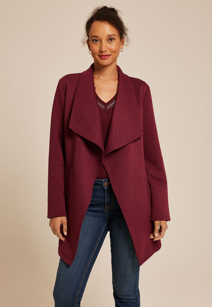 Ribbed Waterfall Cardigan