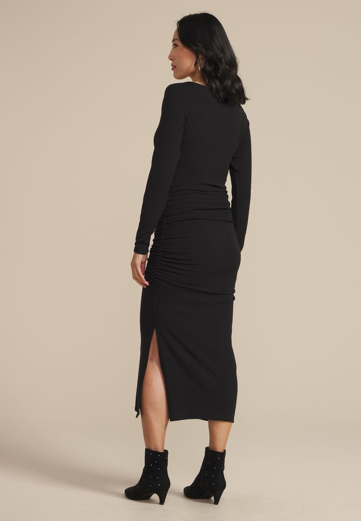 Ruched Long Sleeve Midi Dress - Image 2