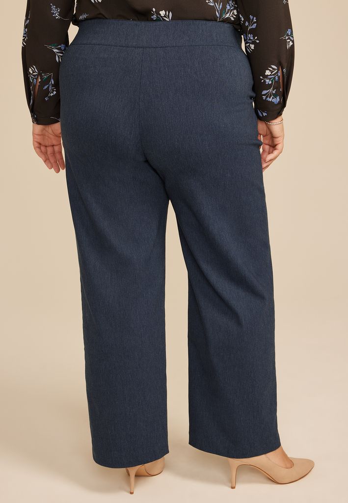 Plus Size Denim Bengaline Wide Leg Pant - Image 2