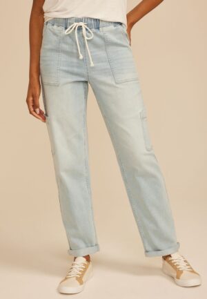 m jeans by maurices&trade; Light Soft Knit High Rise Rolled Hem Jogger