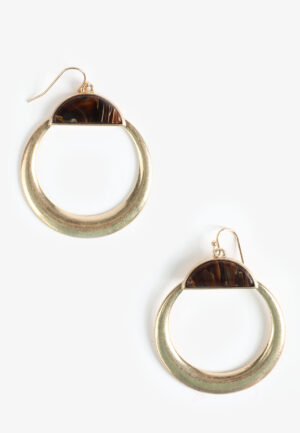 Gold And Tortoiseshell Hoop Earrings
