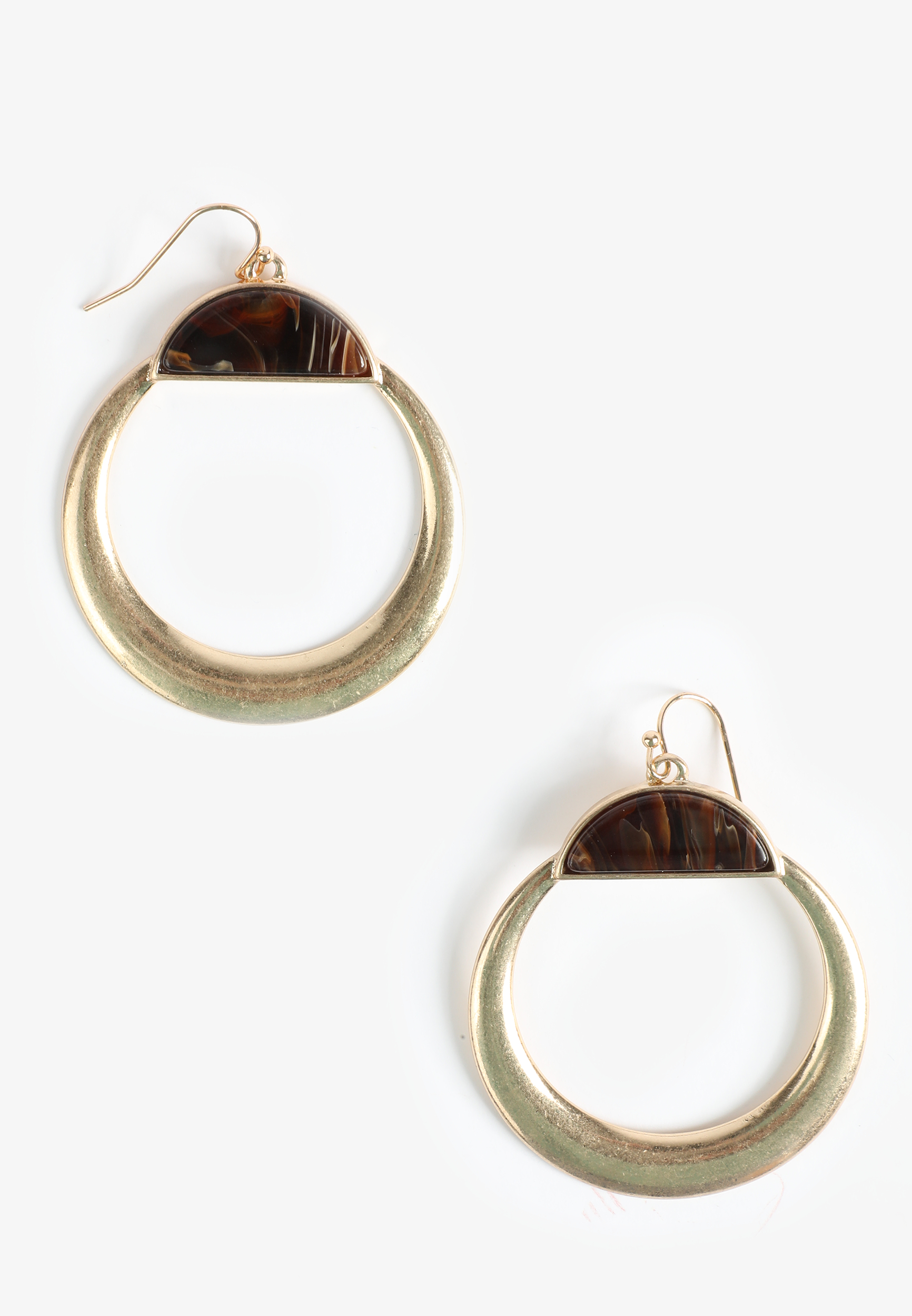 Gold And Tortoiseshell Hoop Earrings