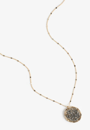 Rectangular Purple Stone Pendant Necklace