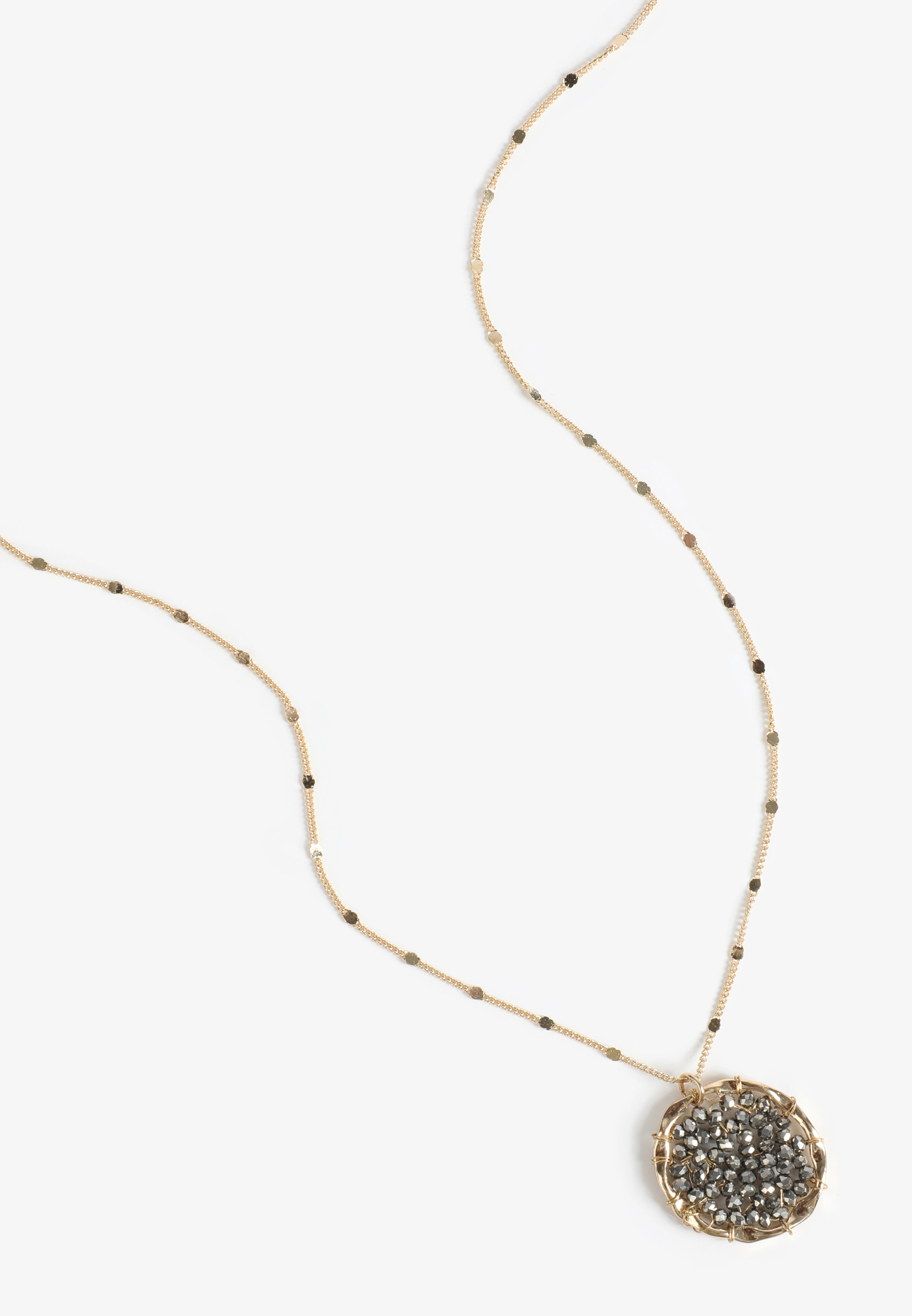 Rectangular Purple Stone Pendant Necklace