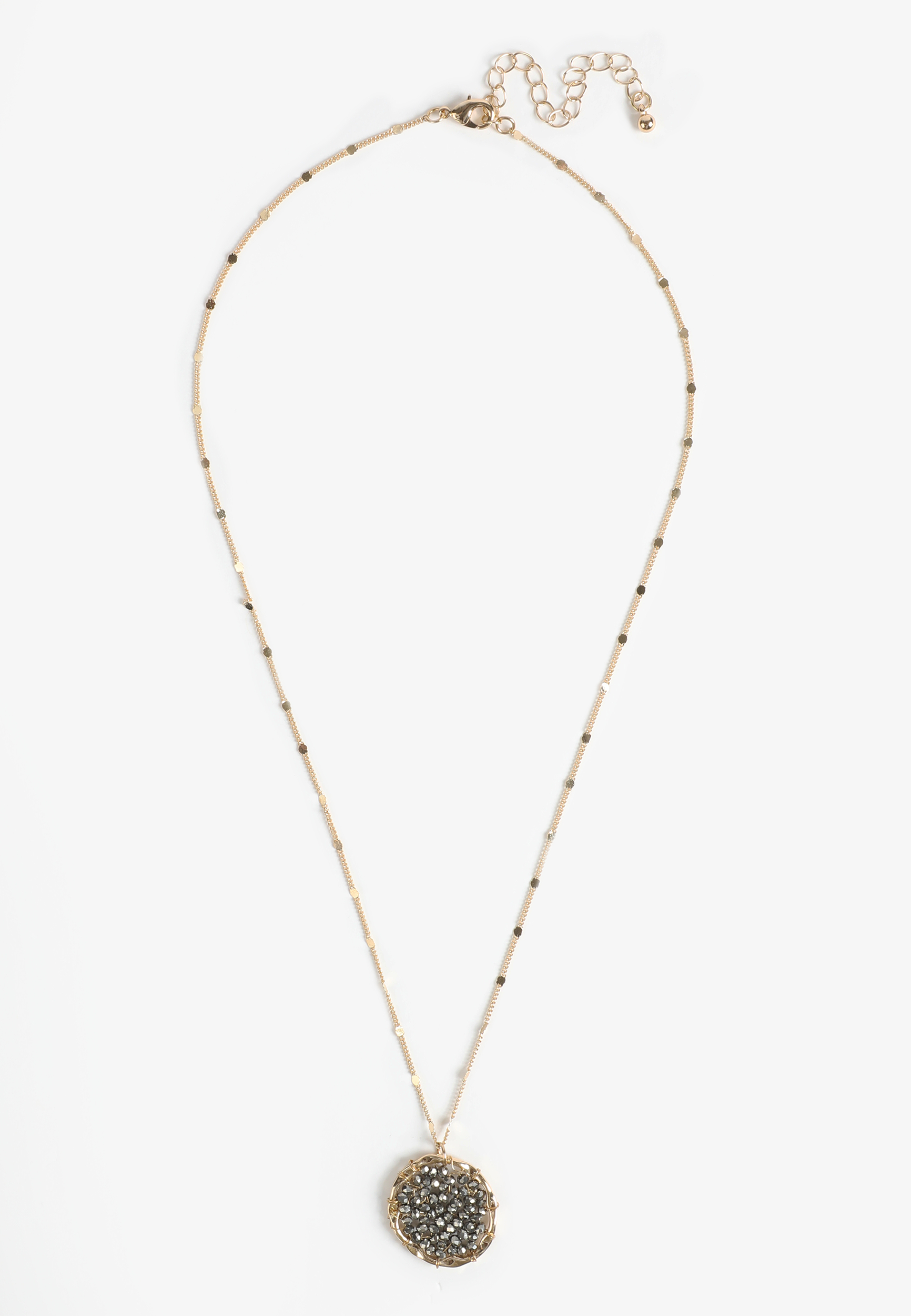 Rectangular Purple Stone Pendant Necklace - Image 2
