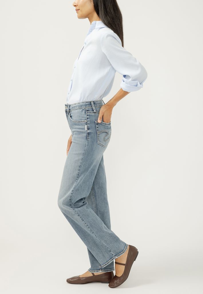 Silver Jeans Co.® Avery Curvy High Rise Luxe Stretch Relaxed Straight Jean - Image 3