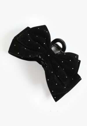 Black Velvet Embellished Claw Hair Clip