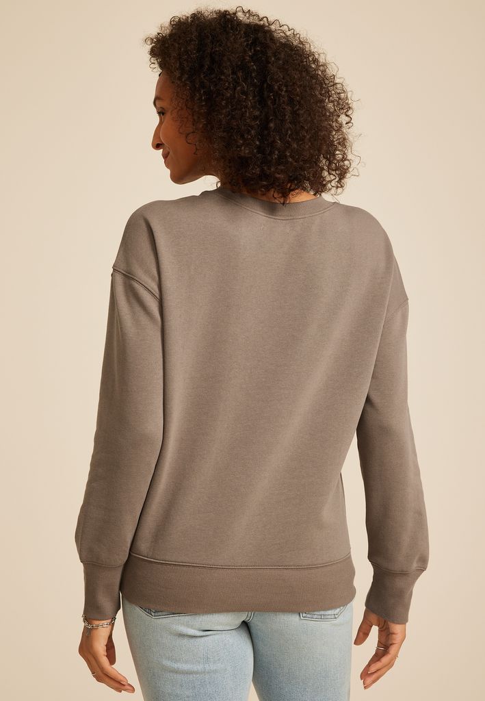Floral Embroidered Relaxed Fit Sweatshirt - Image 2