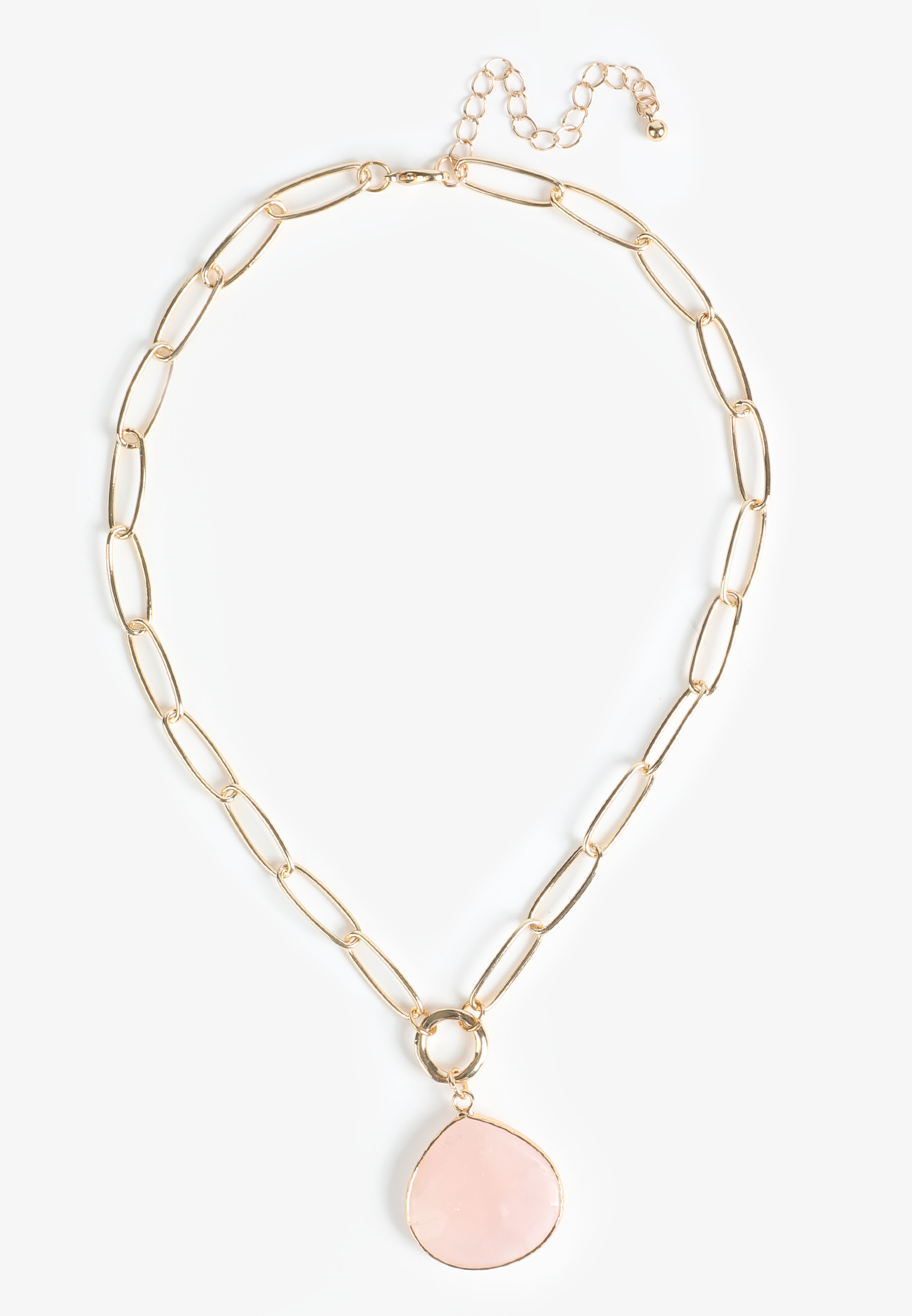 Genuine Rose Quartz Pendant Necklace - Image 2