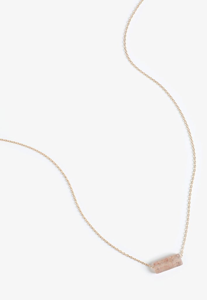 Genuine Strawberry Quartz Pendant Necklace
