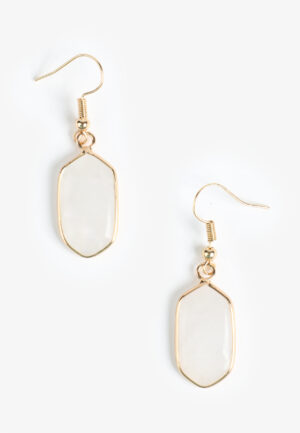 Gold Genuine Crystal Quartz Earring