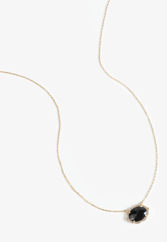 Faux Black Onyx Pendant Necklace