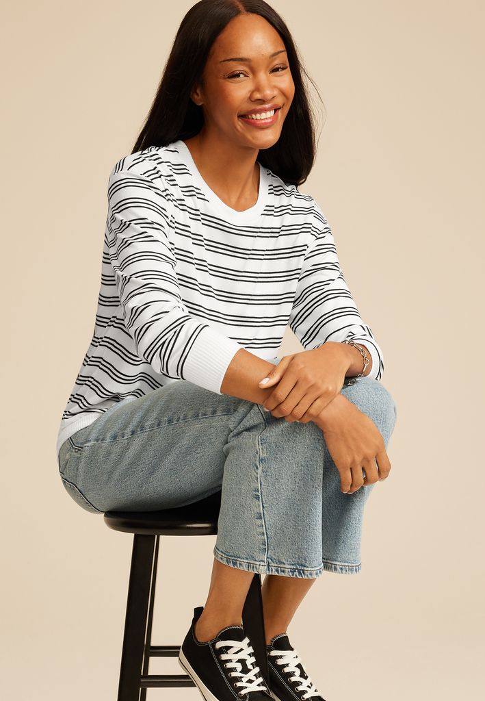 24/7 Hacci Striped Long Sleeve Tee - Image 3