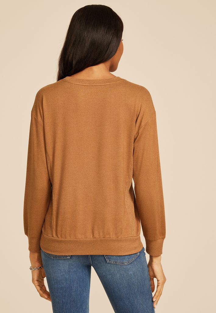 24/7 Hacci Ribbed Side Long Sleeve Tee - Image 2