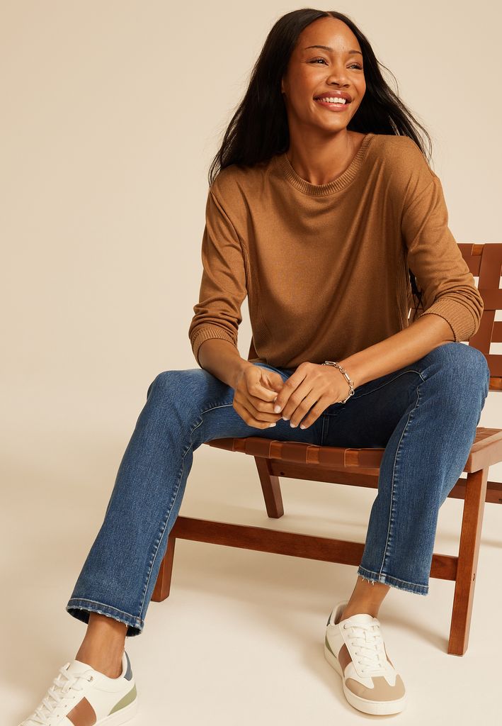 24/7 Hacci Ribbed Side Long Sleeve Tee - Image 3