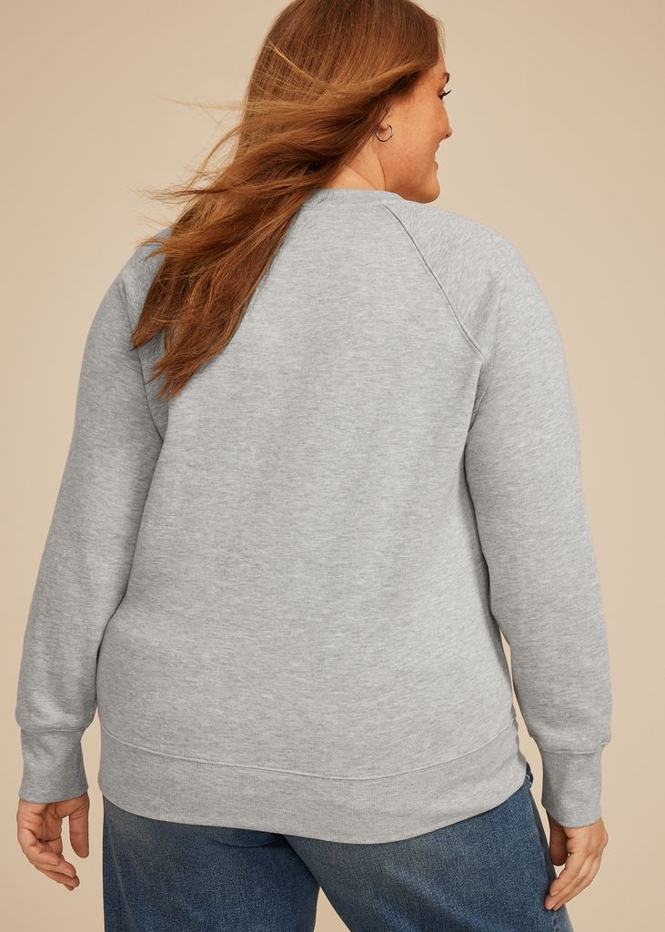 Plus Size State Embroidered Crew Neck Sweatshirt - Image 2