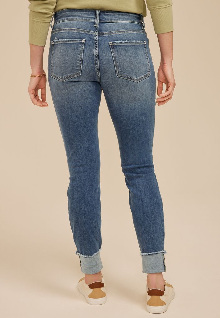 m jeans by maurices™ Cool Comfort Mid Rise Double Button Fray Cuff Ankle Jegging - Image 2