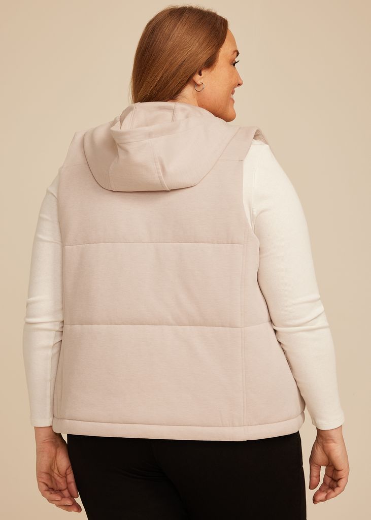 Plus Size Scuba Knit Hooded Vest - Image 2