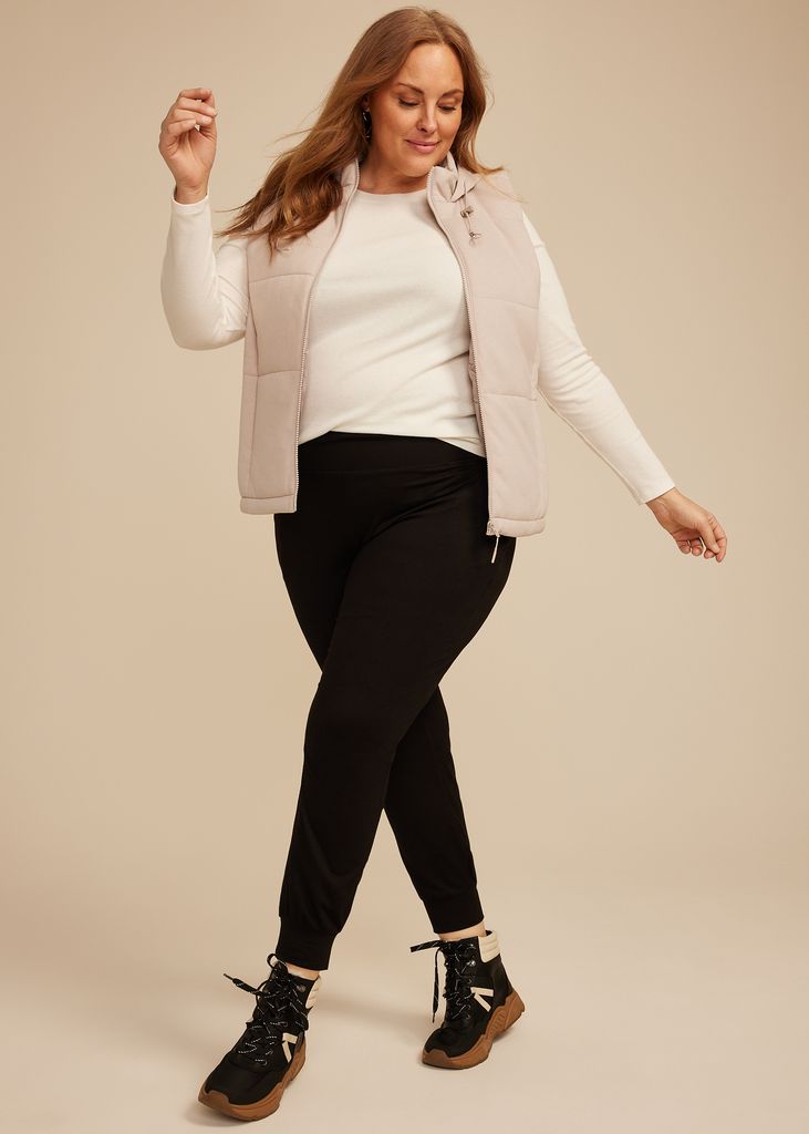 Plus Size Scuba Knit Hooded Vest - Image 3