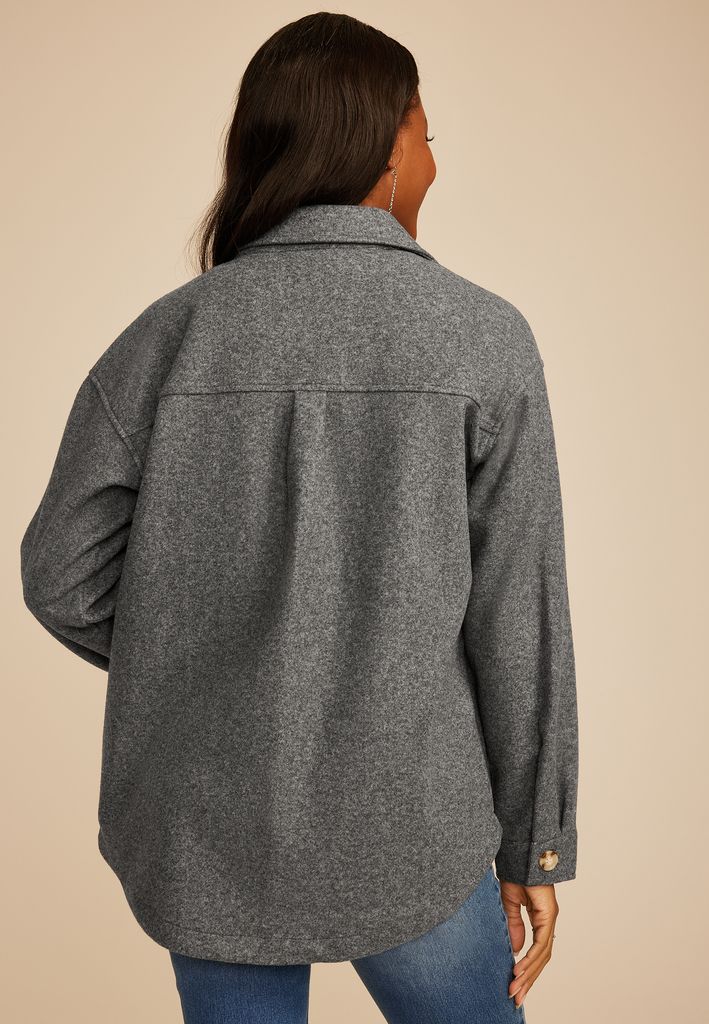 Gray Faux Wool Shacket - Image 2