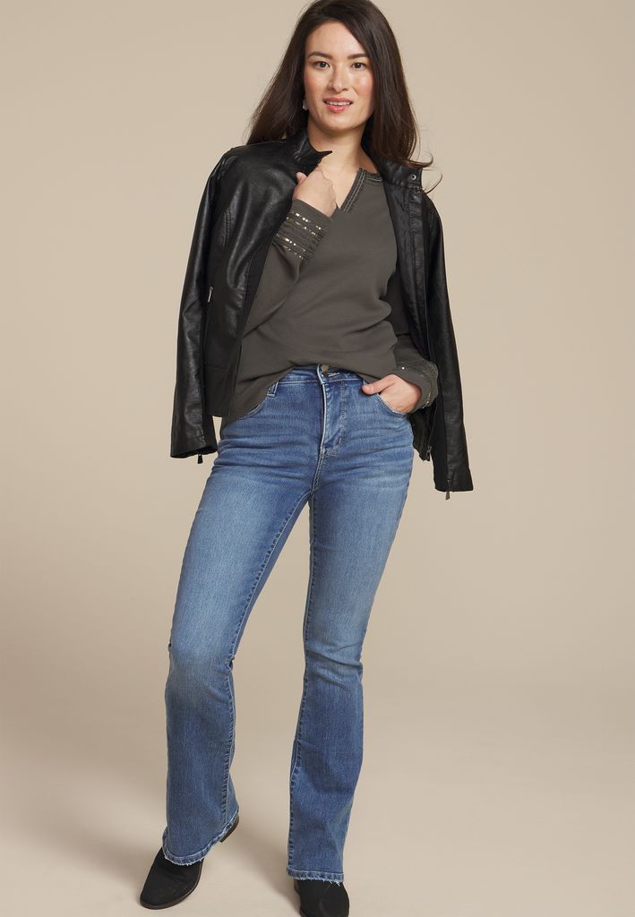 Sequin Embellished Waffle Knit Long Sleeve Tee - Image 3