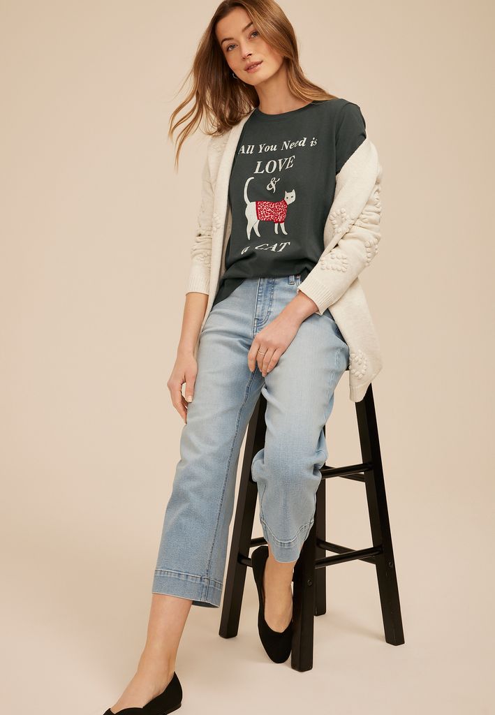 All You Need Is Love And A Cat Classic Fit Graphic Tee - Image 3