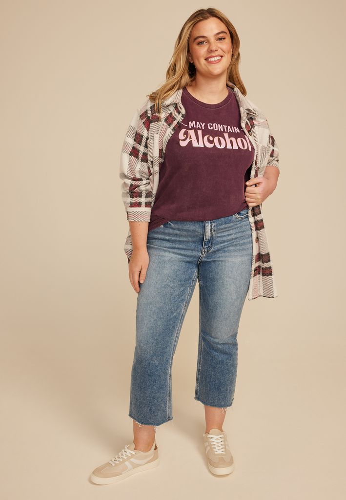Plus Size May Contain Alcohol Relaxed Graphic Tee - Image 3