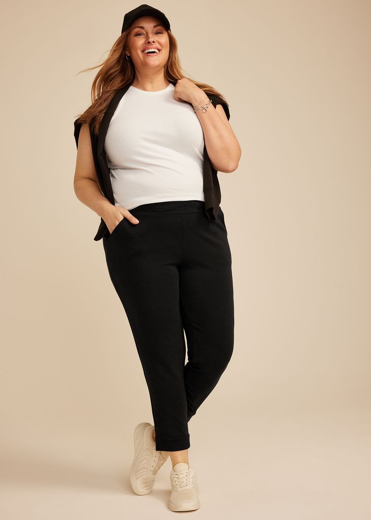 Plus Size Cloud Scuba Knit High Rise Tapered Pant - Image 3