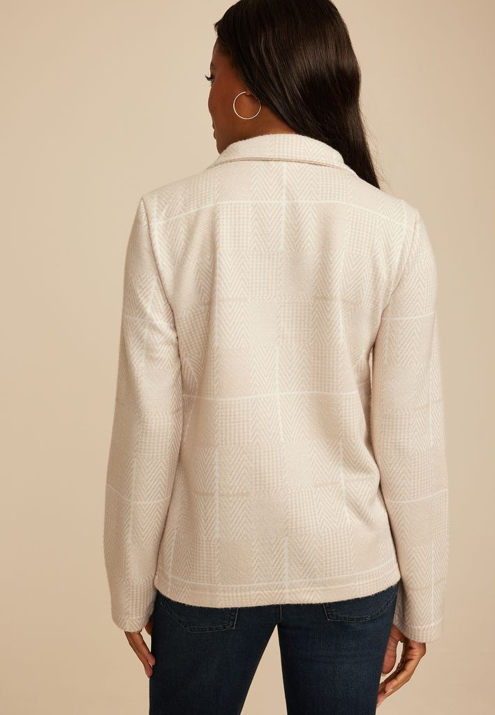 Neutral Houndstooth Blazer - Image 2