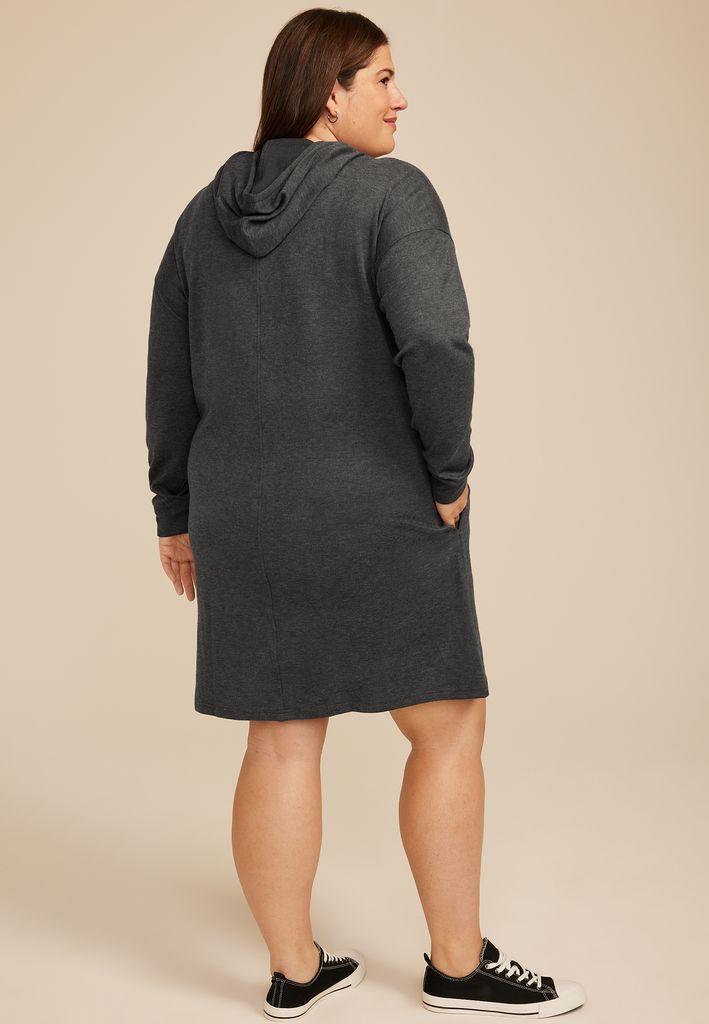 Plus Size Hooded Sweatshirt Dress - Image 2