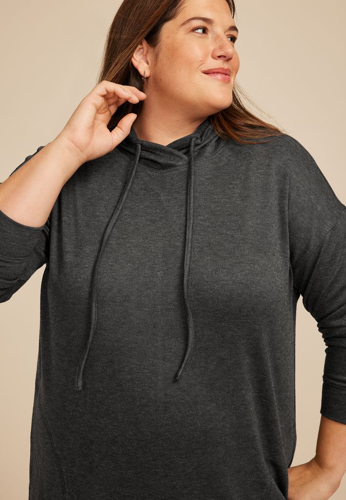 Plus Size Hooded Sweatshirt Dress - Image 3