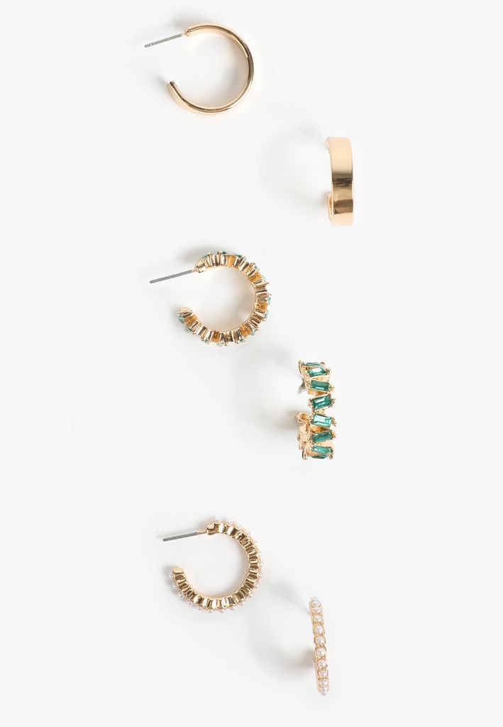 3 Pack Gold Earring Set